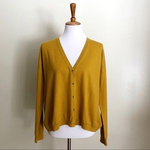 Theory • Mustard Yellow Oversized Cardigan